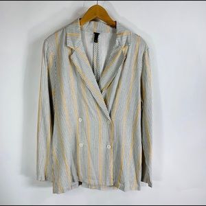 Wild Fable Cream Black Gold Striped Blazer Medium